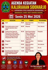 Agenda Kegiatan Tanggal 25 Mei 2026 Pemerintah Kalurahan Sidoharjo